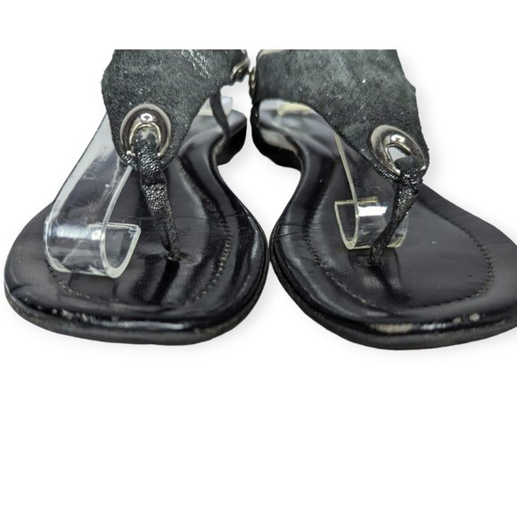 AK Anne Klein InFlex Black & Glittery Sandals Size 6 - Picture 2 of 12